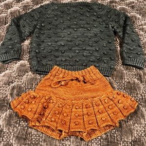 Misha and Puff popcorn skirt and sweater 3-4 yr.